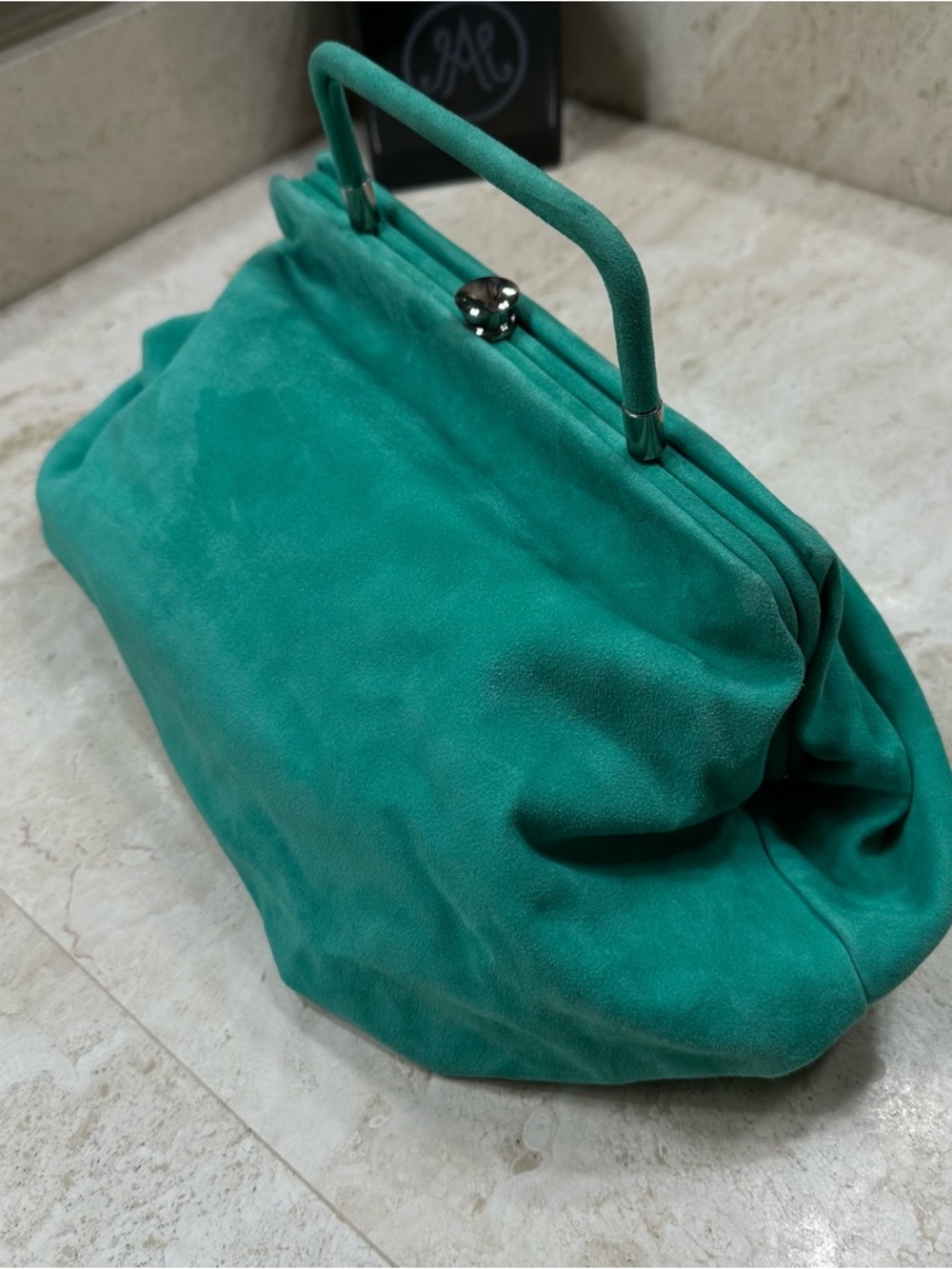 MARNI Turquoise Suede Top-Handle Women's Bag🌸 - Picture 7 of 11